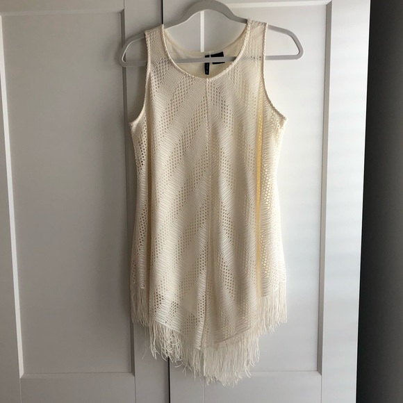 ‼️SOLD‼️ Fringe Bikini Cover Up Shell Top - NWT - Picture 2 of 4